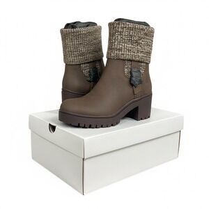 Blondo Waterproof Nubuck Sweater Upper Boots Brown Women Size 9M